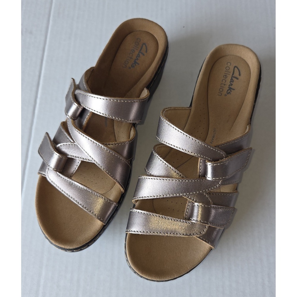 CLARKS Collection Merliah Karli Metallic Gold Sz 9M~Excellent Preowned Condition
